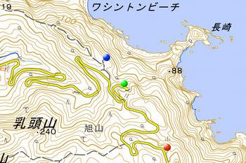 父島 長崎展望台付近地図