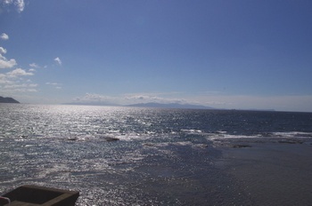 折戸浜海岸から津軽半島