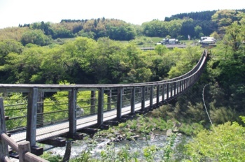 豊後大野市 原尻の滝 吊り橋