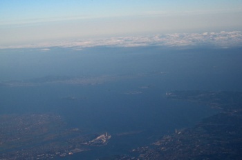 飛行機から三河湾