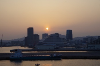 神戸港 夕陽