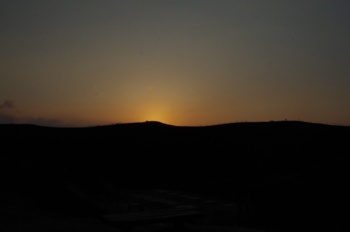 阿蘇市大観峰から沈んだ夕陽