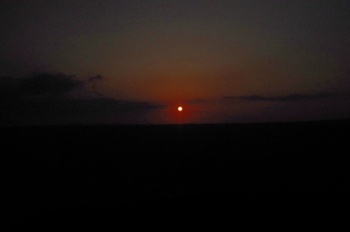 阿蘇市大観峰から夕陽