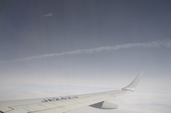 飛行機から 飛行機雲