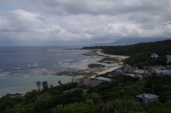 徳之島金見崎展望台から海水浴場方面