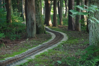 白馬村 和田野の森 ミニＳＬ線路