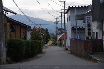 喜多方市熊野神社前の道