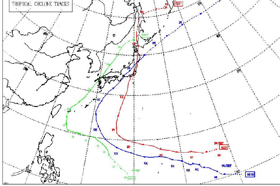 秋台風経路図